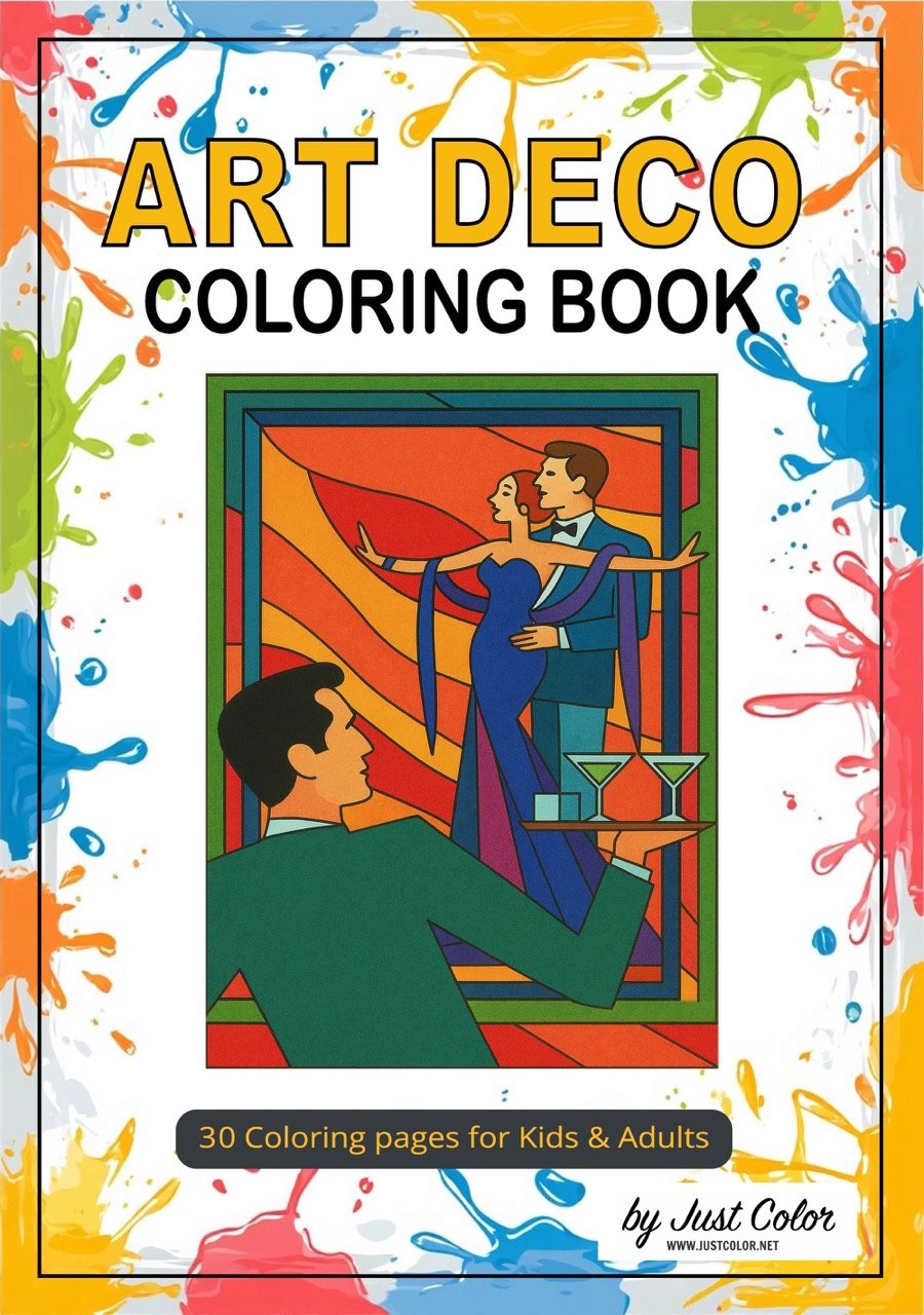 Art Deco Coloring Book for all Ages (Digital Printable PDF)