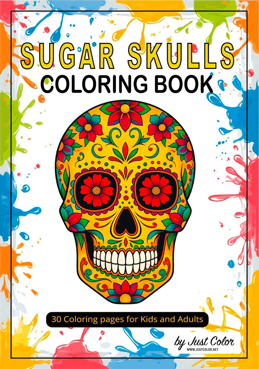 Sugar Skulls Coloring Book for Adults (Digital Printable PDF)